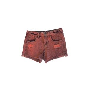 Free People Red and Black Distressed Denim Shorts - Women’s Size 27